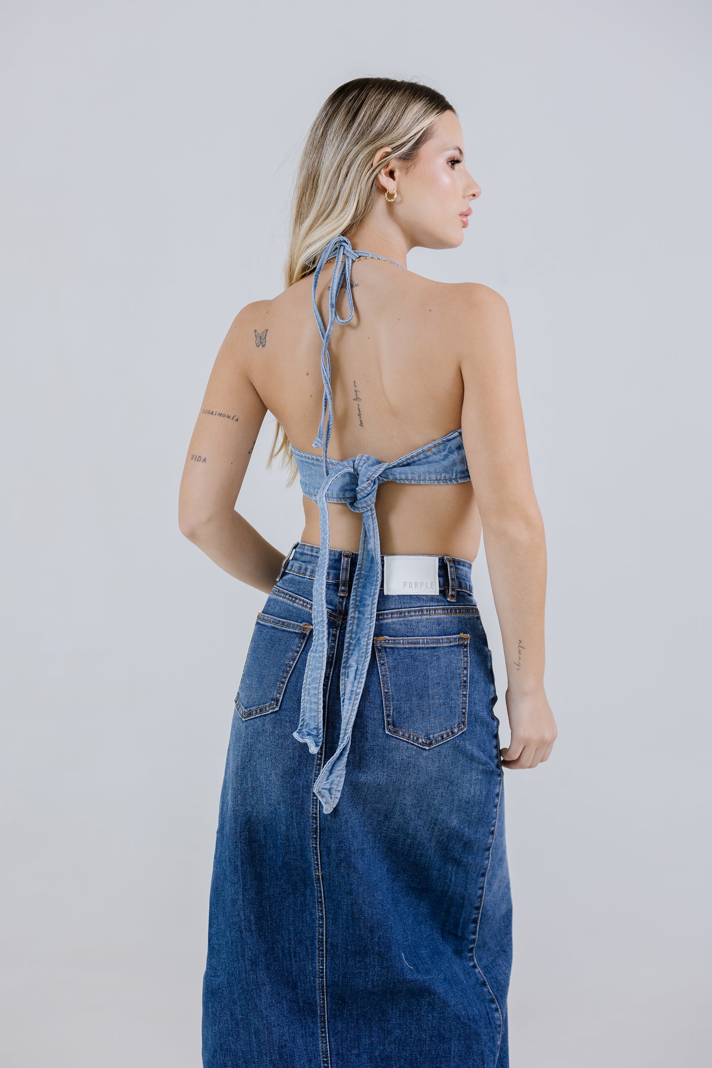 CROP TOP PAÑOLETA LIGHT BLUE