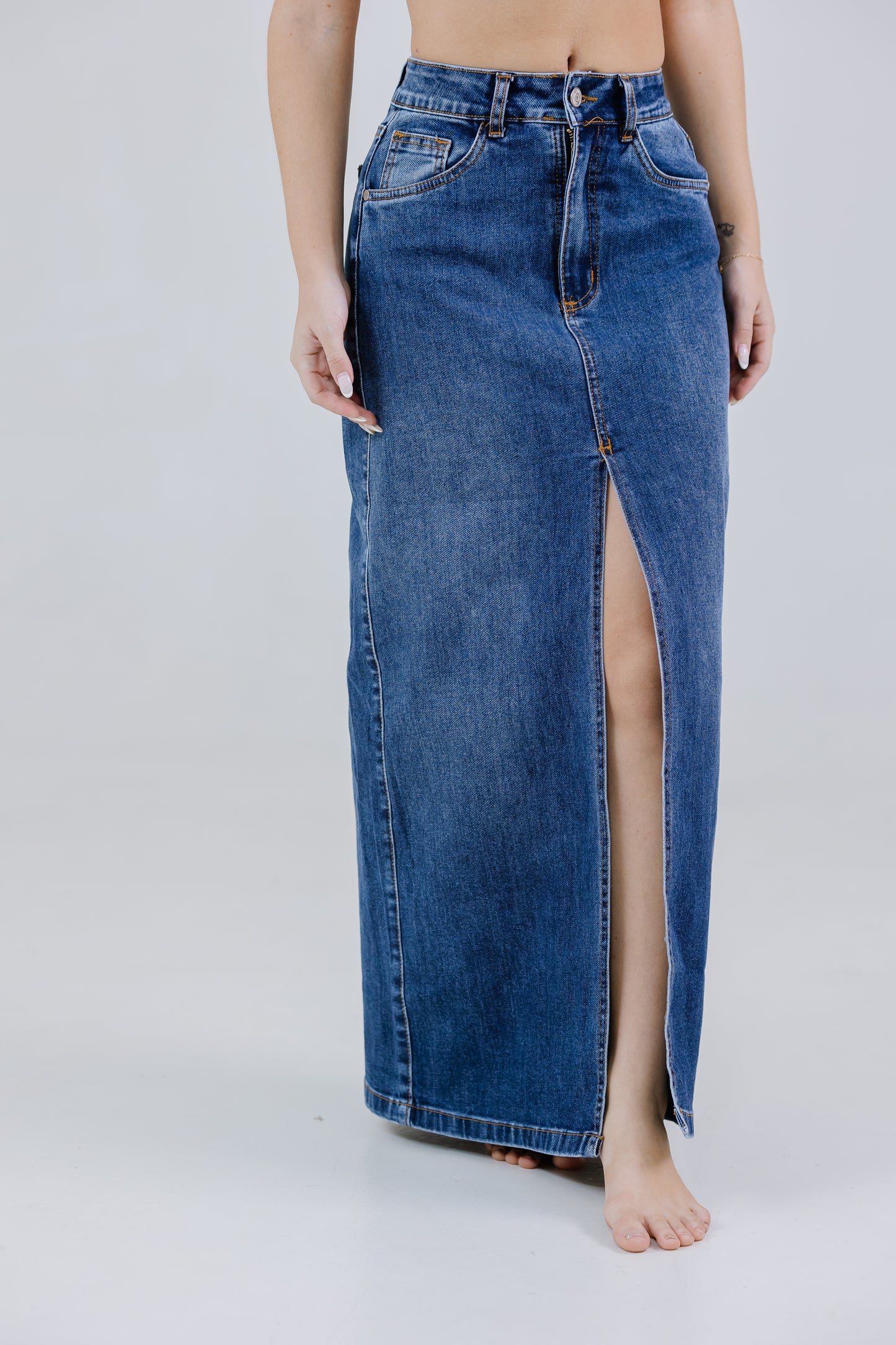 MAXI FALDA DENIM STRECH