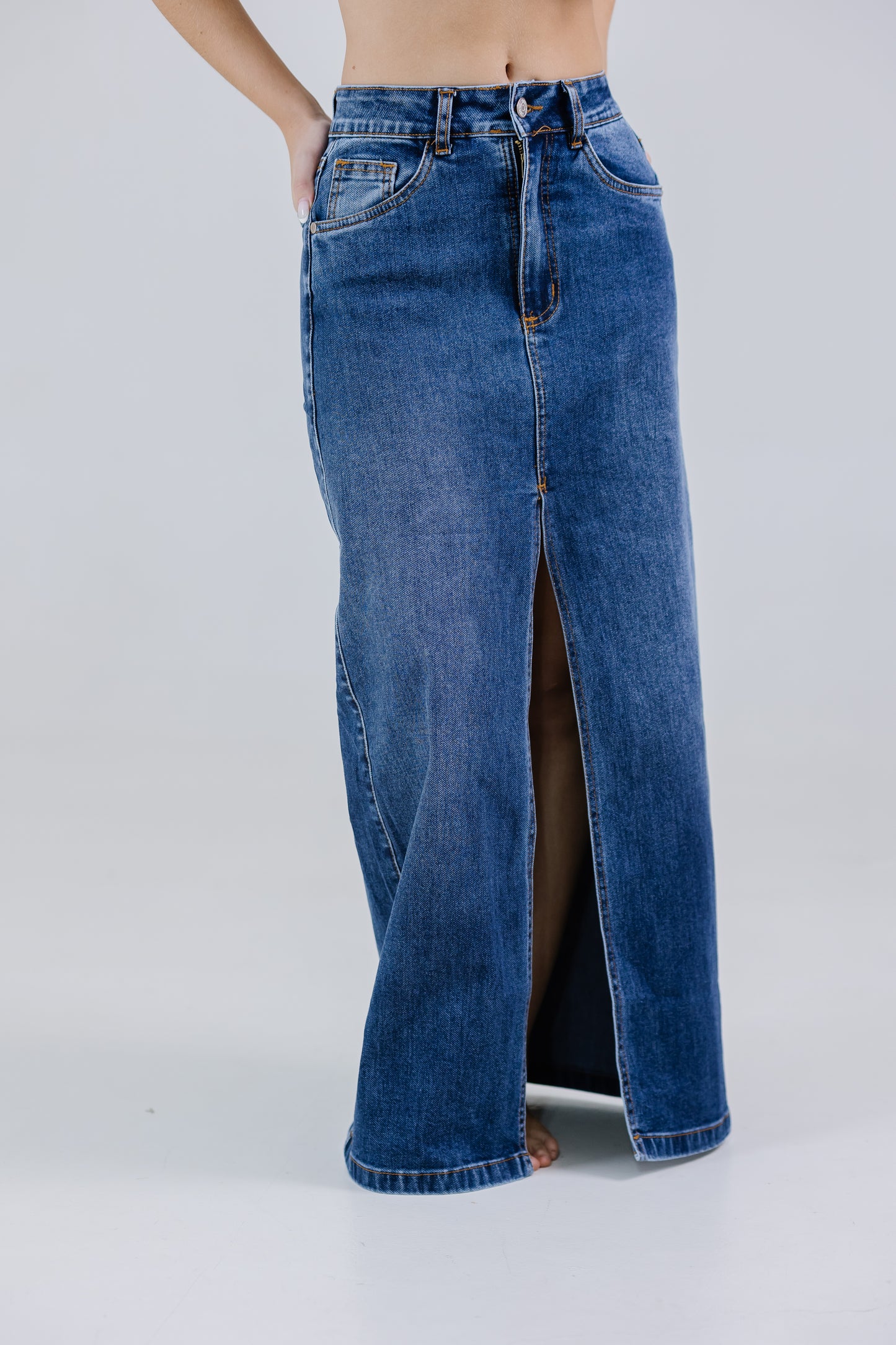 MAXI FALDA DENIM STRECH