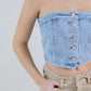 CROP TOP BOTONES DOBLAJE LIGHT BLUE