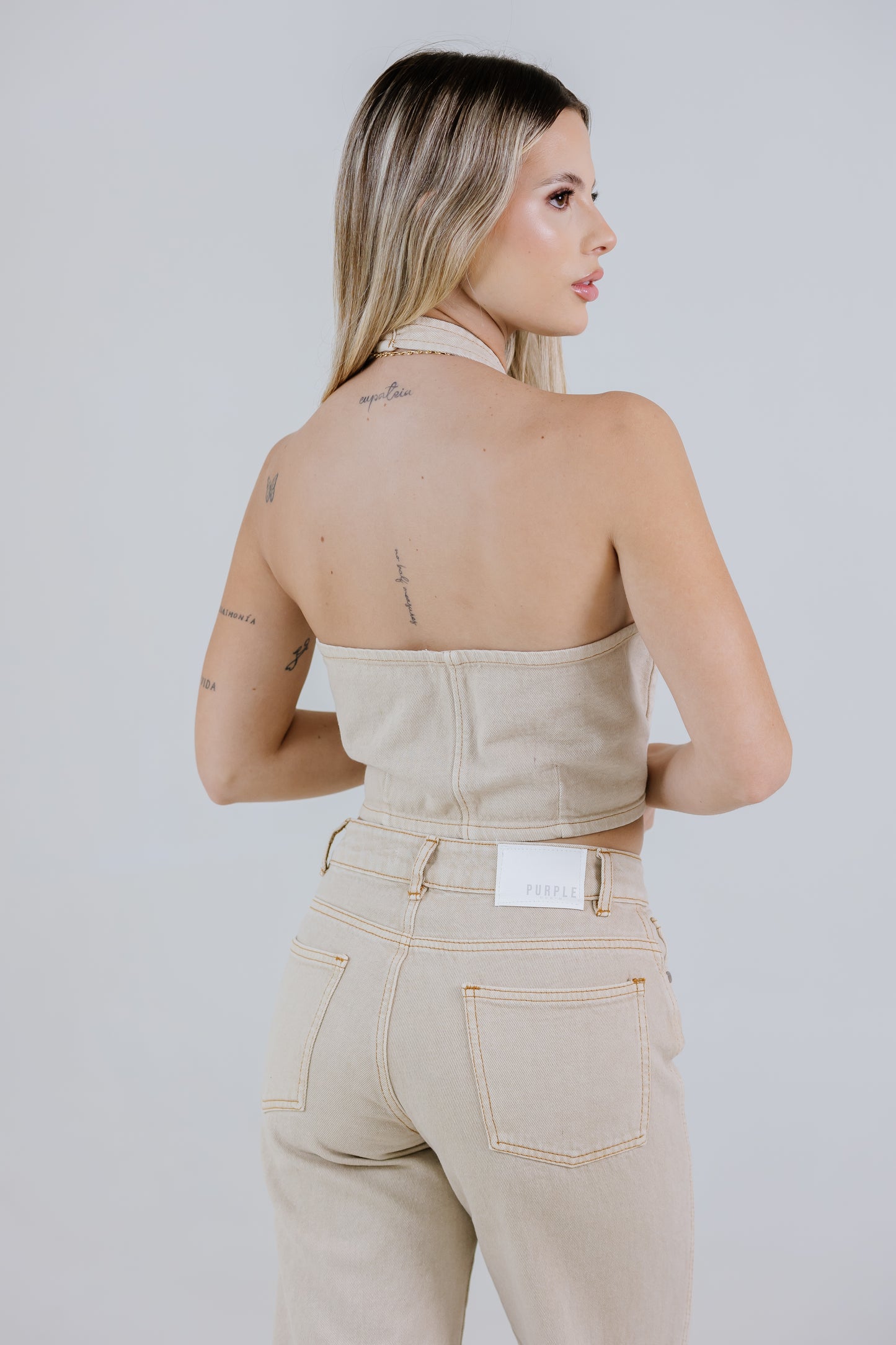CHALECO CROP MARTINA BEIGE