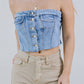 CROP TOP BOTONES FLECOS LIGHT BLUE