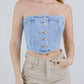 CROP TOP BOTONES DOBLAJE LIGHT BLUE