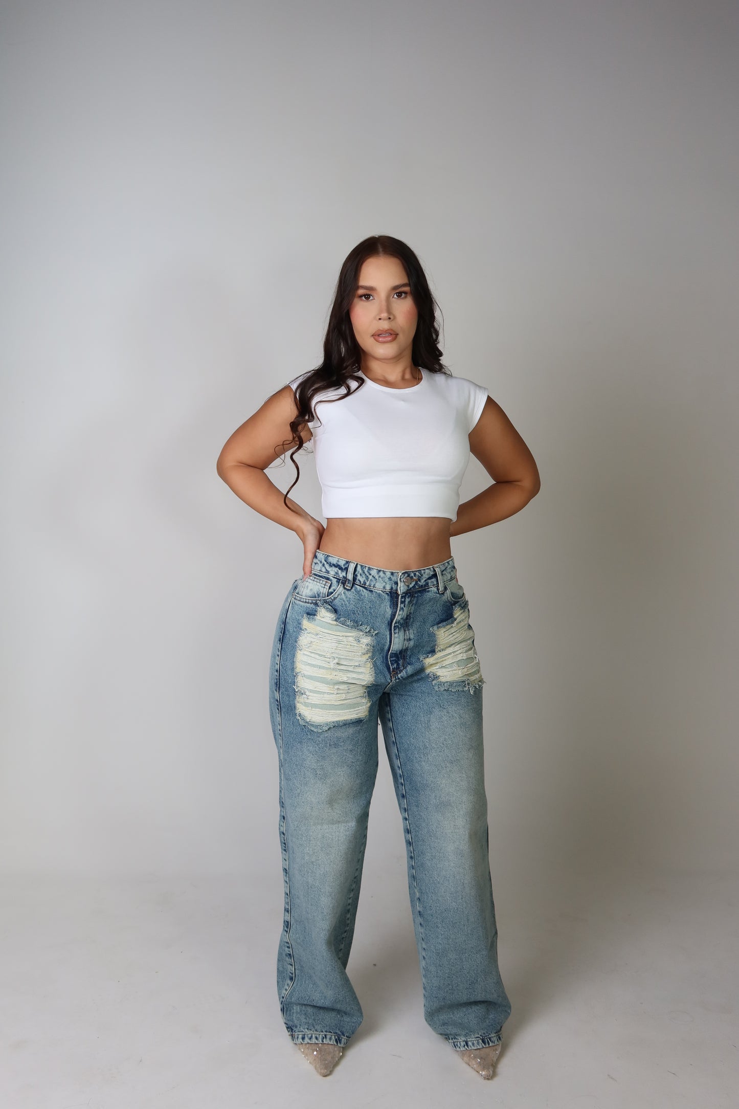 WIDE DESTROYED DIRTY WASH