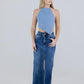 CROP TOP PAÑOLETA LIGHT BLUE