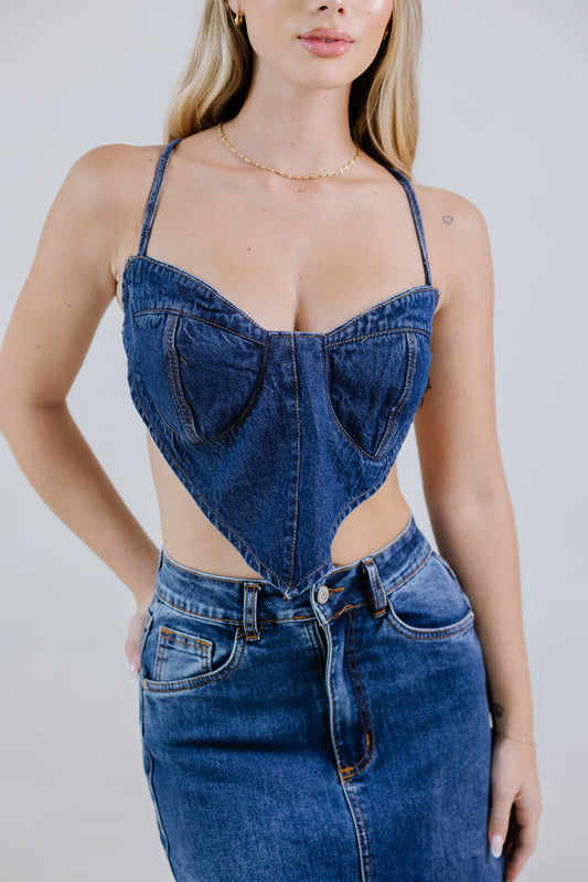 CROP TOP COPA DARK BLUE