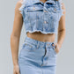 CHALECO CROP DENIM FLECOS