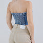 CROP TOP BOTONES FLECOS DARK BLUE