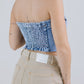 CROP TOP BOTONES FLECOS LIGHT BLUE