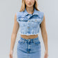 CHALECO CROP DENIM LISO