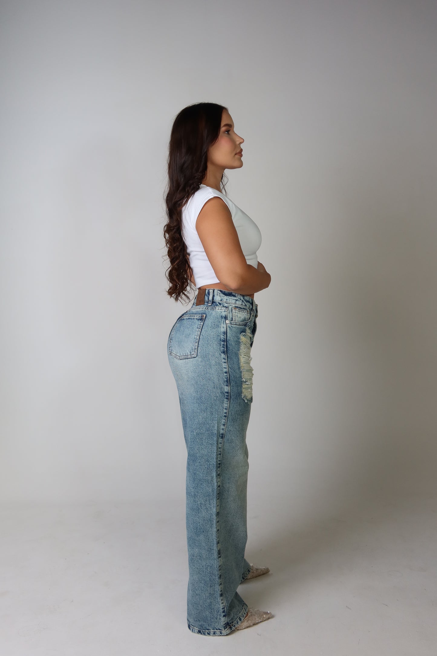 WIDE DESTROYED DIRTY WASH