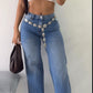 WIDE LEG FLARED DARK BLUE