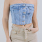 CROP TOP BOTONES FLECOS LIGHT BLUE