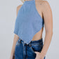 CROP TOP PAÑOLETA LIGHT BLUE