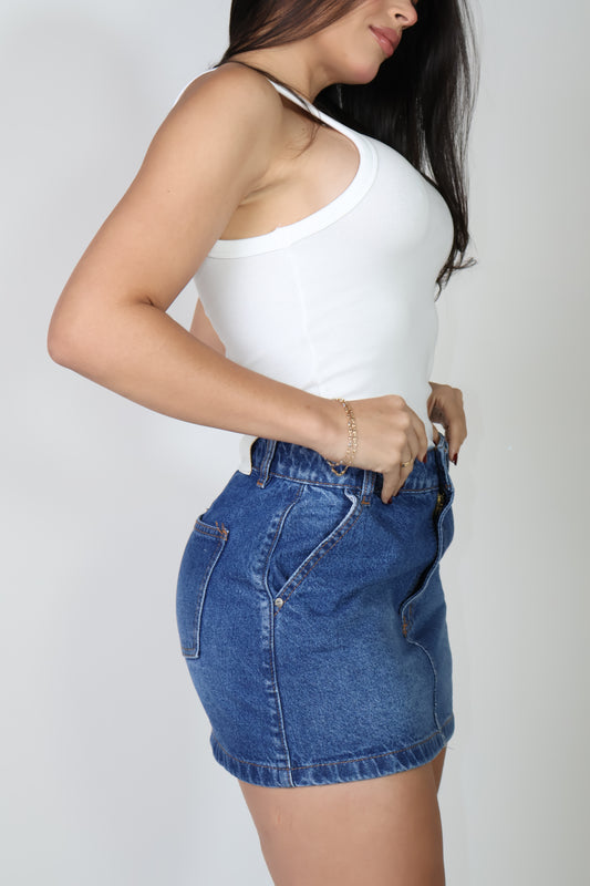 MINI FALDA DOBLAJE DARK BLUE