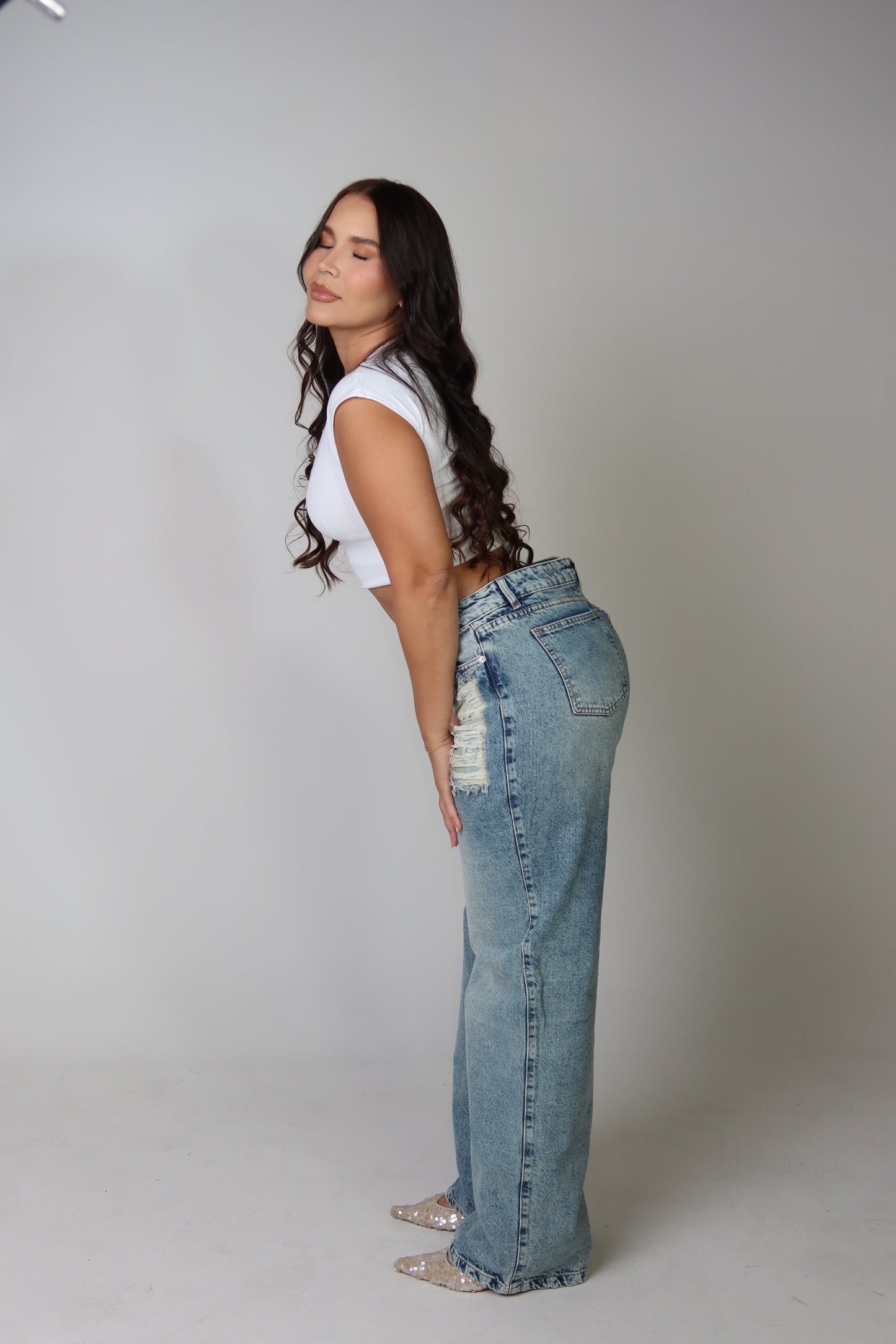 WIDE DESTROYED DIRTY WASH