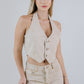 CHALECO CROP MARTINA BEIGE