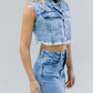 CHALECO CROP DENIM LISO